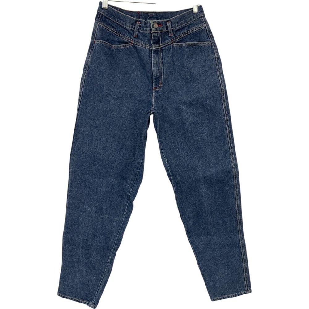 Vtg Coke Coca Cola High Waist Mom Jeans Tapered Leg Dark Wash Denim Sz 8 Momcore